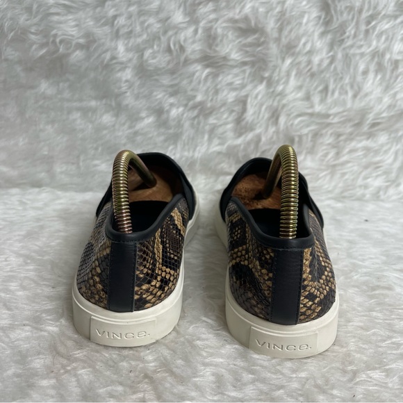 VINCE Slip On Loafer Sneaker 7 Leather Animal Print Snake - Picture 10 of 15
